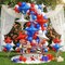 Blue Red Star Balloons, 16 PCS Silver Four Angle Star Foil Balloons, 26 Inch and 10 Inch Red Blue Stars Shaped Balloon for Graduation Birthday Baby Shower Anniversary Independence Day Party Decor